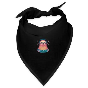 Faultier Musikliebhaber - Bandana Dreieckstuch - Schwarz - Vorne