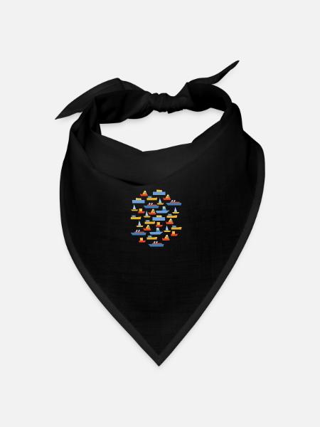 Boote - Bandana Dreieckstuch - Schwarz