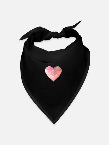 HERZ - Bandana Dreieckstuch - Schwarz