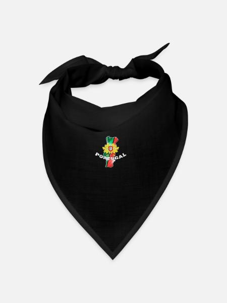 Portugal - Bandana Dreieckstuch - Schwarz