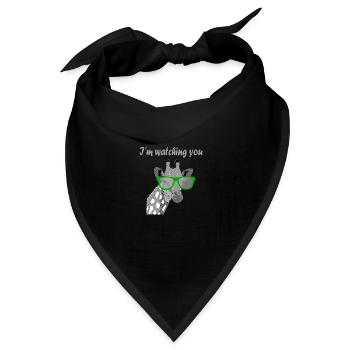 I´m watching you Giraffe Sonnenbrille Geschenk - Bandana Dreieckstuch - Schwarz - Vorne