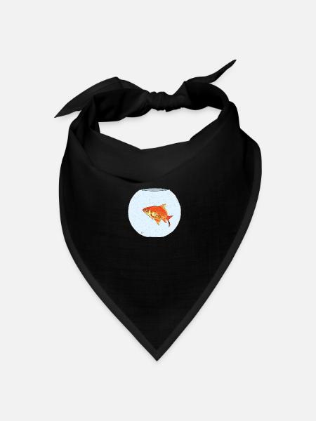 Poisson rouge / Goldfisch - Bandana Dreieckstuch - Schwarz