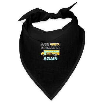 "Anti Greta", fridays for future, Klimaschutz,Co2 - Bandana Dreieckstuch - Schwarz - Vorne