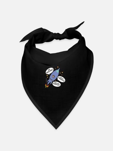Astronaut in Rakete - Bandana Dreieckstuch - Schwarz