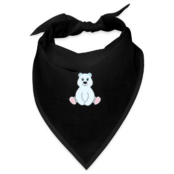Polarbär Eisbär - Bandana Dreieckstuch - Schwarz - Vorne