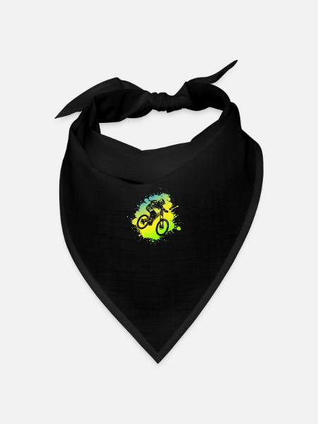 Mountainbike Downhill Mountainbiker Fahrradfahrer - Bandana Dreieckstuch - Schwarz
