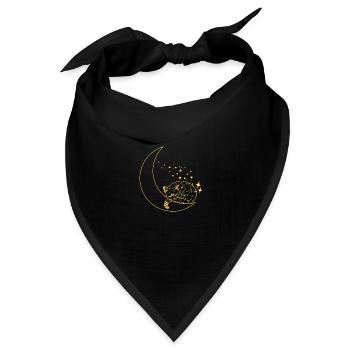 Katze im Mond scheint - Bandana Dreieckstuch - Schwarz - Vorne