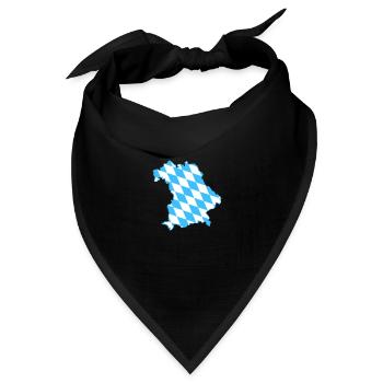 Bayern Rauten weiß blau - Bandana Dreieckstuch - Schwarz - Vorne