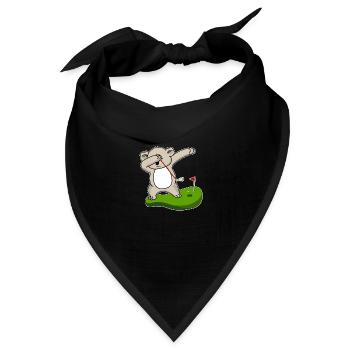 dab dabbing koala golf niedlich geschenk baby tier - Bandana Dreieckstuch - Schwarz - Vorne