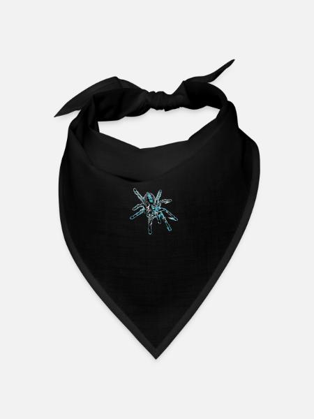 Tigerspinne blau, Spinne - Bandana Dreieckstuch - Schwarz