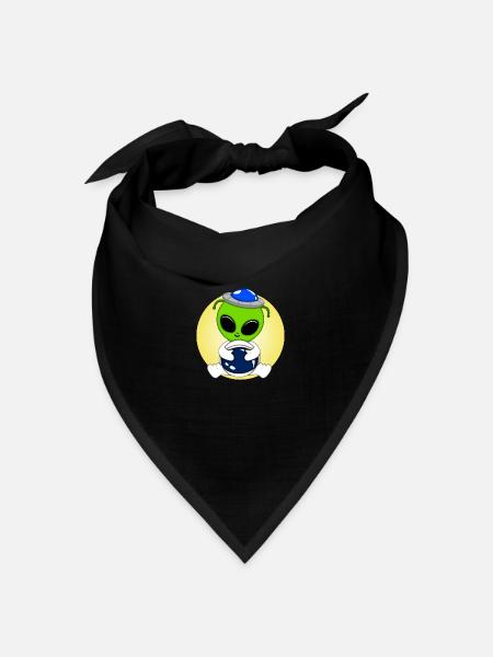 Süßes Alien - Bandana Dreieckstuch - Schwarz