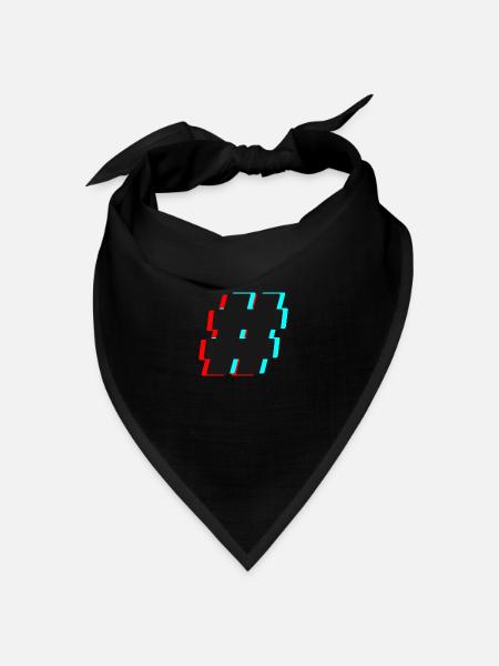 Hashtag # - Bandana Dreieckstuch - Schwarz