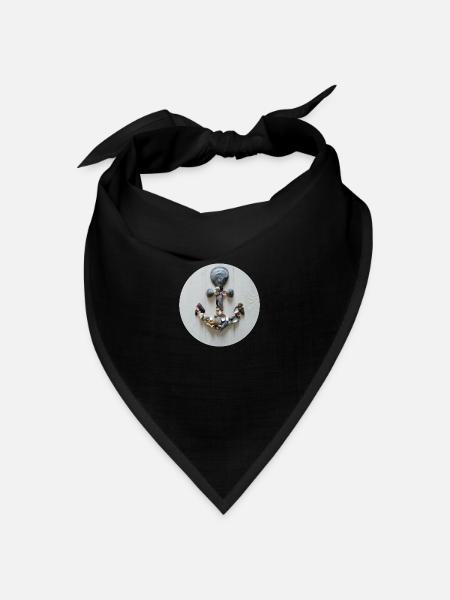 Ein Anker aus Muscheln - Bandana Dreieckstuch - Schwarz