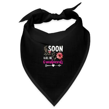 Bald werden wir Oma und Opa, Wir werden Großeltern - Bandana Dreieckstuch - Schwarz - Vorne