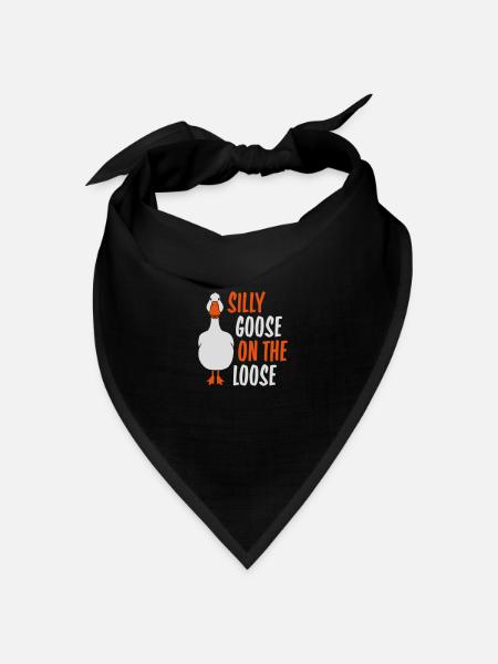goose on the loose - Bandana Dreieckstuch - Schwarz