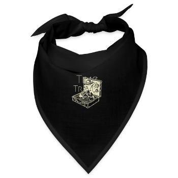 Time (to) Travel - Surrealistic Traveller Artwork - Bandana Dreieckstuch - Schwarz - Vorne