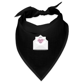 Über Happy Valentine - Bandana Dreieckstuch - Schwarz - Vorne