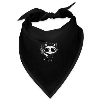 Süßer Skunk Stinker mit Sonnenbrille schwarz weiß - Bandana Dreieckstuch - Schwarz - Vorne
