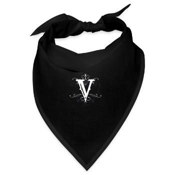 Buchstabe V Buchstabe-V - Bandana Dreieckstuch - Schwarz - Vorne