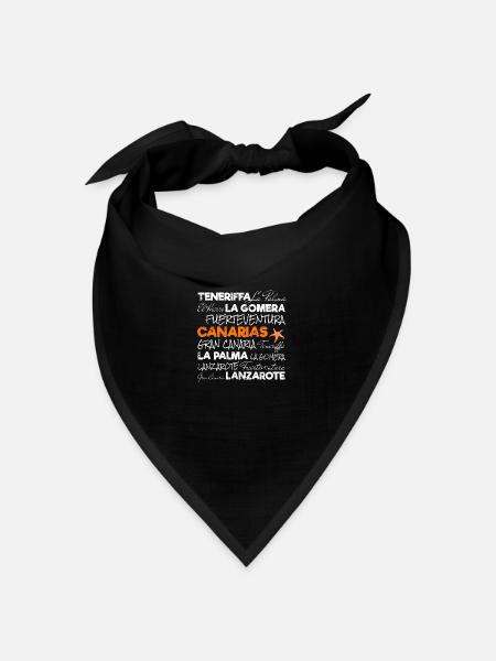 Kanarische Inseln Retro Seestern Vintage Urlaub - Bandana Dreieckstuch - Schwarz