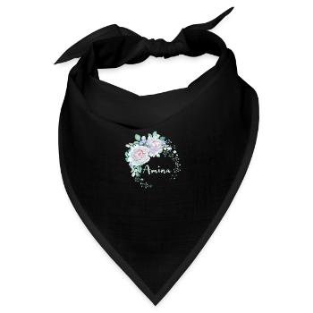 Für Amina - Bandana Dreieckstuch - Schwarz - Vorne