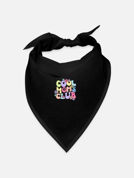 Cool Moms Club with Flowers - Bandana Dreieckstuch - Schwarz