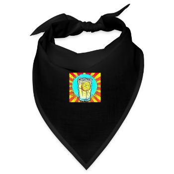 Pop-Art-Limonade: Ein erfrischendes Glas Vibrant - Bandana Dreieckstuch - Schwarz - Vorne