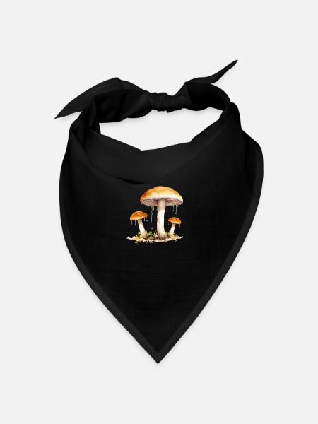 pilze - Bandana Dreieckstuch - Schwarz