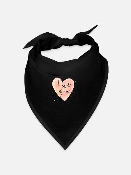 Love you - Bandana Dreieckstuch - Schwarz