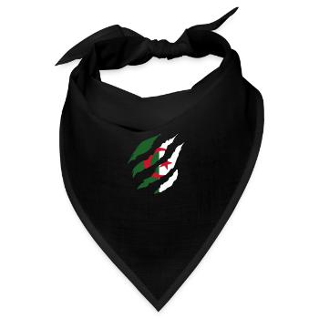 Algerische Flagge - Algerische Geschenkidee - Bandana Dreieckstuch - Schwarz - Vorne