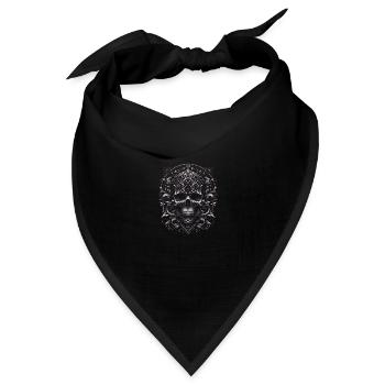 Barocker Totenkopf Majestät - Bandana Dreieckstuch - Schwarz - Vorne