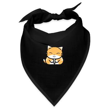 Baby Schlafende Katze - Bandana Dreieckstuch - Schwarz - Vorne