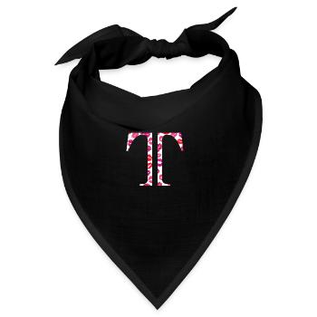 Buchstabe t Küsse - Bandana Dreieckstuch - Schwarz - Vorne