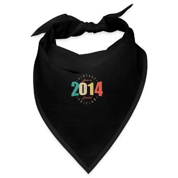 2014 Vintage Retro Jubiläum Geschenk 2014 - Bandana Dreieckstuch - Schwarz - Vorne