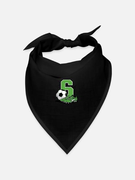 Fussball 6 Jahre - Bandana Dreieckstuch - Schwarz