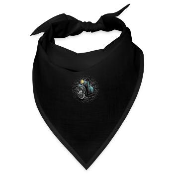 Schwalbe Tuning (türkis / Rost) // Illustration - Bandana Dreieckstuch - Schwarz - Vorne