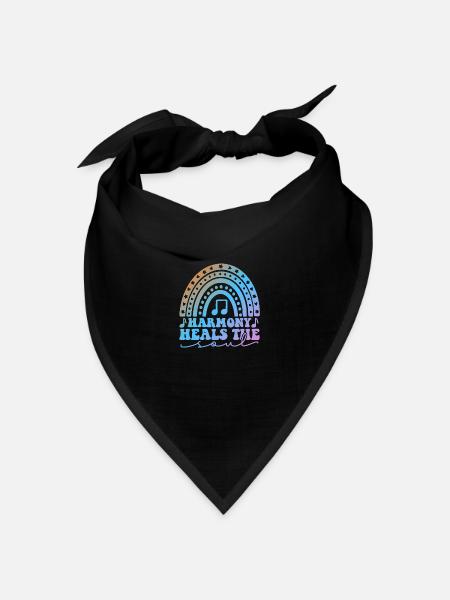 Harmony Heals The Soul Music - Bandana Dreieckstuch - Schwarz