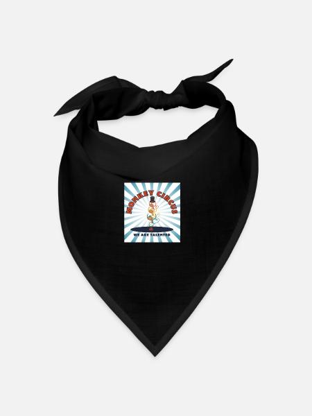 Monkey Circus / Affenzirkus - blau weiß - Bandana Dreieckstuch - Schwarz
