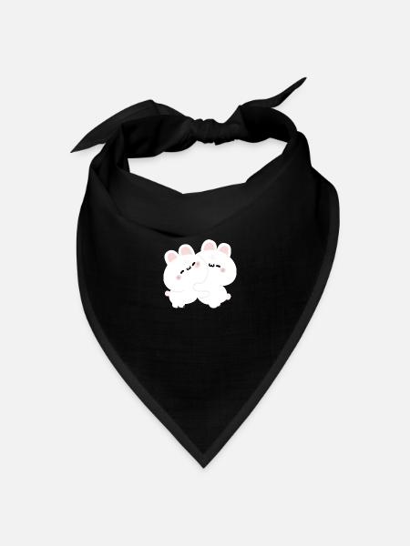 Liebe zum Kaninchen - Bandana Dreieckstuch - Schwarz