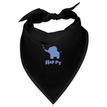 elefant happy - Bandana Dreieckstuch - Schwarz - Vorne