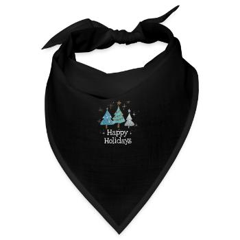 Happy Holidays - Bandana Dreieckstuch - Schwarz - Vorne