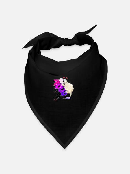 Wolly Sheepling 1000 Abonnenten - Bandana Dreieckstuch - Schwarz