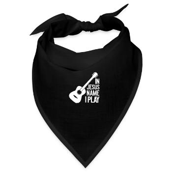 Gottesdienst mit Gitarre - Bandana Dreieckstuch - Schwarz - Vorne