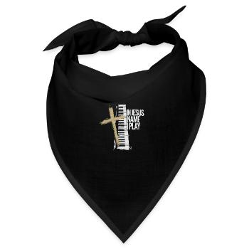 Lobpreis durch Klaviermusik - Bandana Dreieckstuch - Schwarz - Vorne