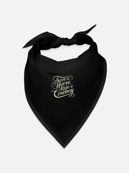Retten Reiten Sie einen Cowboy - Bandana Dreieckstuch - Schwarz
