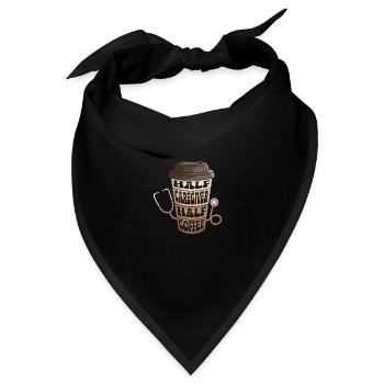 Half Caregiver Half Coffee Caregiving Carer - Bandana Dreieckstuch - Schwarz - Vorne