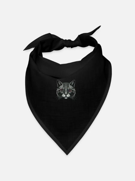 Katzen-Roboter - Bandana Dreieckstuch - Schwarz
