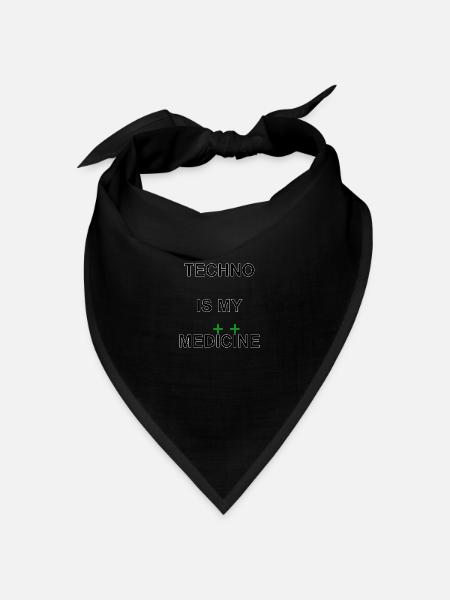 TechnoIsMyMedicine - Bandana Dreieckstuch - Schwarz