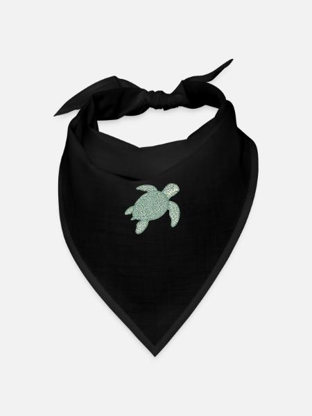 Stick-Schildkröte - Bandana Dreieckstuch - Schwarz