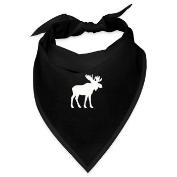 elch - Bandana Dreieckstuch - Schwarz - Vorne